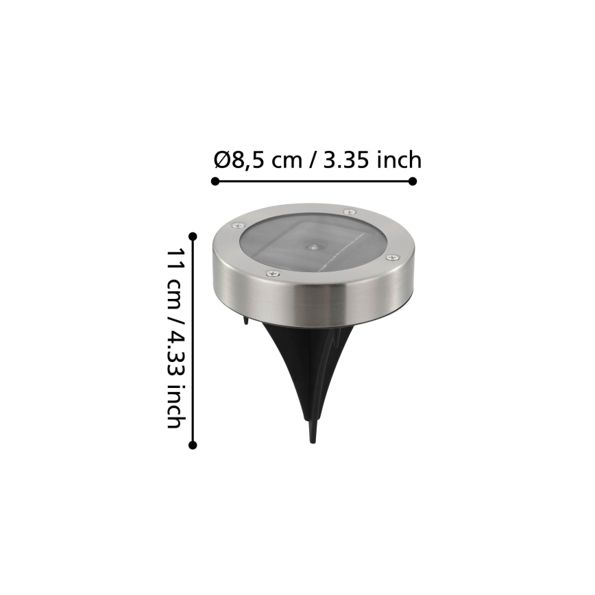 Eglo 48777 - Luminaire solaire LED avec capteur LED/0,07W/1,2V 200 mAh chrome mat