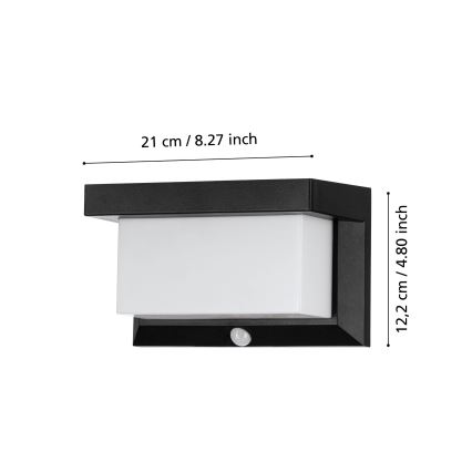 Eglo - Applique murale solaire avec détecteur LED/3,84W/3,7V IP44