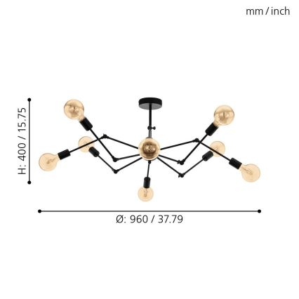 Eglo - Hanglamp met vaste pendel 8xE27/60W/230V