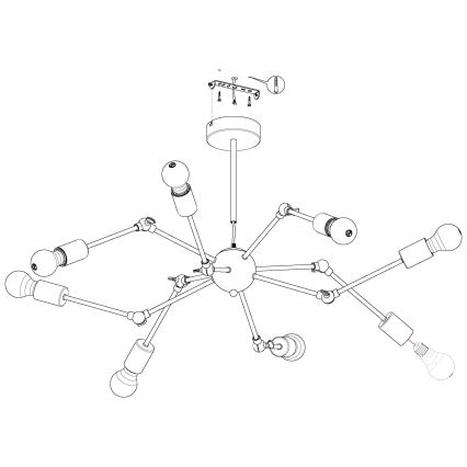 Eglo - Hanglamp met vaste pendel 8xE27/60W/230V