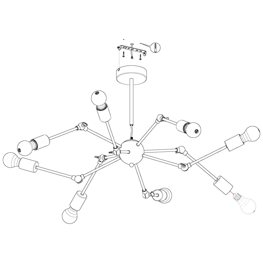 Eglo - Hanglamp met vaste pendel 8xE27/60W/230V