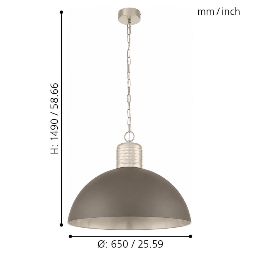 Eglo 49107 - Suspension sur chaîne COLDRIDGE 1xE27/60W/230V