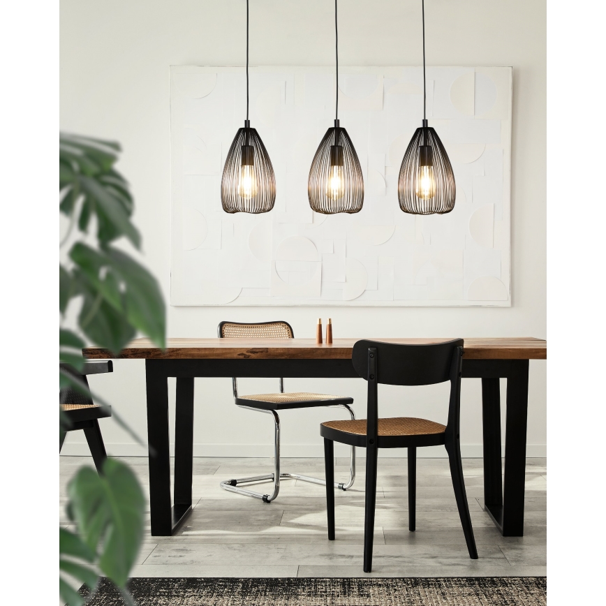 Eglo 49142 - Hanglamp aan koord CLEVEDON 3xE27/60W/230V