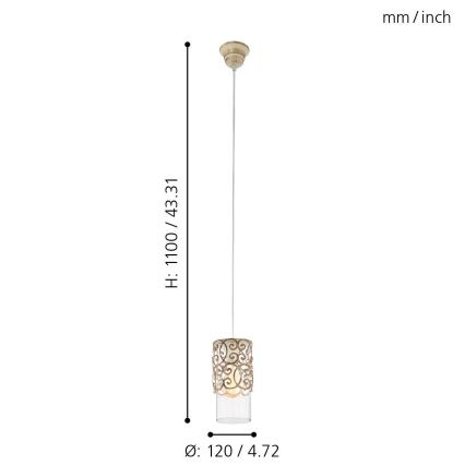 Eglo - Hanglamp 1xE27/60W/230V