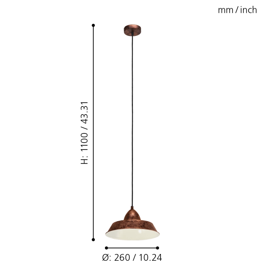 Eglo - Hanglamp 1xE27/60W/230V