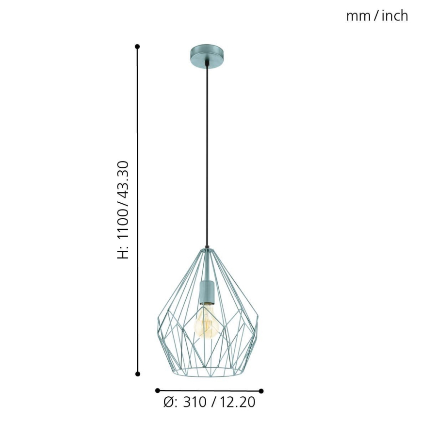 Eglo - Hanglamp 1xE27/60W/230V