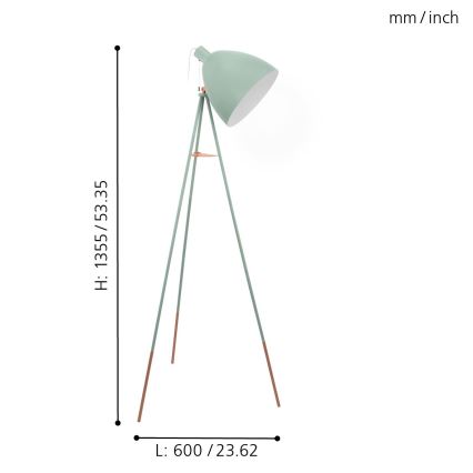 Eglo - Lampadaire 1xE27/60W/230V