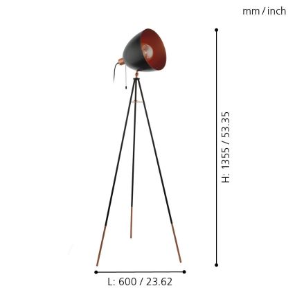 Eglo - Vloerlamp 1xE27/60W/230V