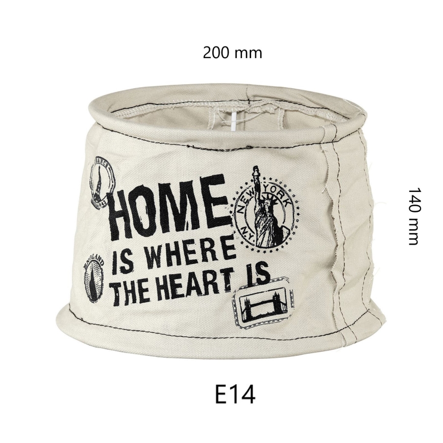 Eglo 49442 - Abat-jour VINTAGE en forme de sac home pour douille E14 Ø 20 cm