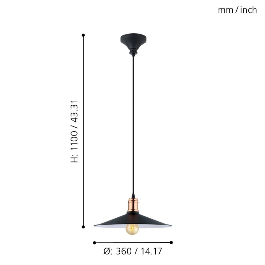 Eglo - Hanglamp 1xE27/60W/230V