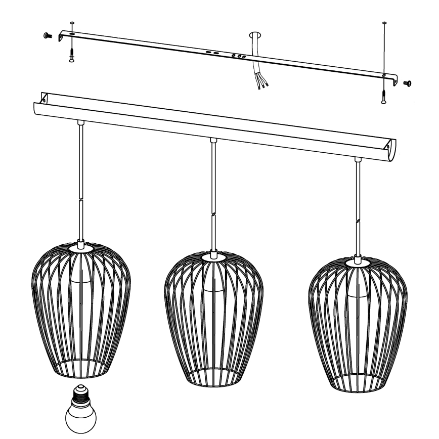 Eglo - Hanglamp 3xE27/60W/230V