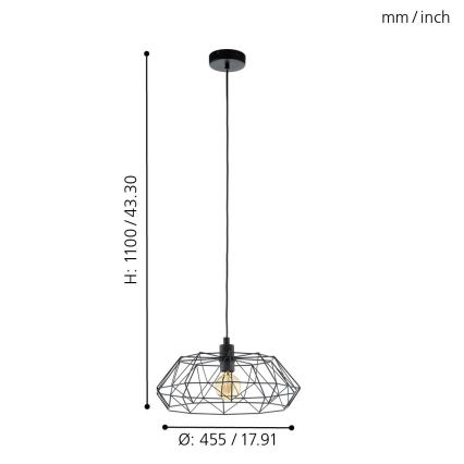 Eglo - Suspension 1xE27/60W/230V