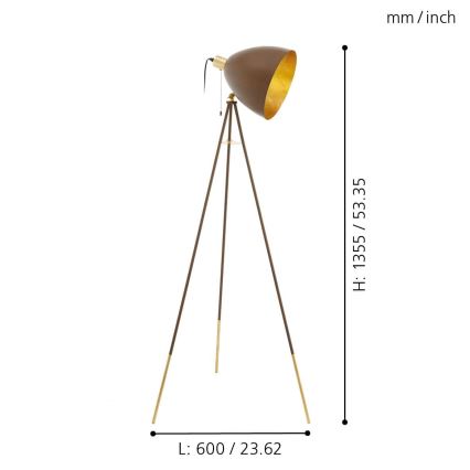 Eglo - Lampadaire 1xE27/60W/230V