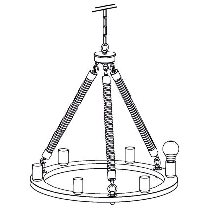 Eglo 49694 - Lustre avec chaîne FINDLAY 6xE27/60W