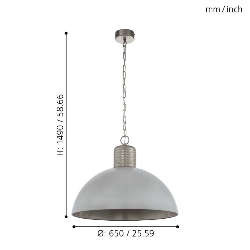 Eglo 49757 - Suspension à chaîne COLDRIDGE 1xE27/60W/230V