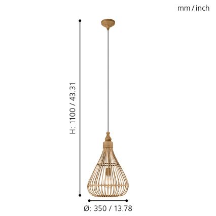 Eglo - Hanglamp 1xE27/60W