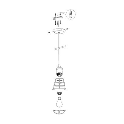 Eglo - Hanglamp 1xE27/60W