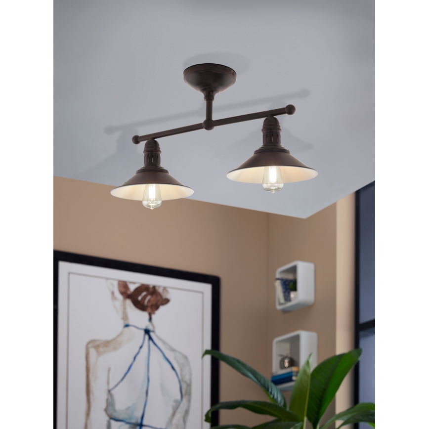Eglo 49824 - Hanglamp met stang STOCKBURY 2xE27/60W