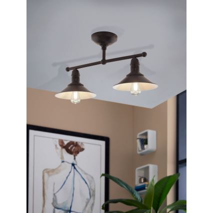 Eglo 49824 - Hanglamp met vaste pendel STOCKBURY 2xE27/60W