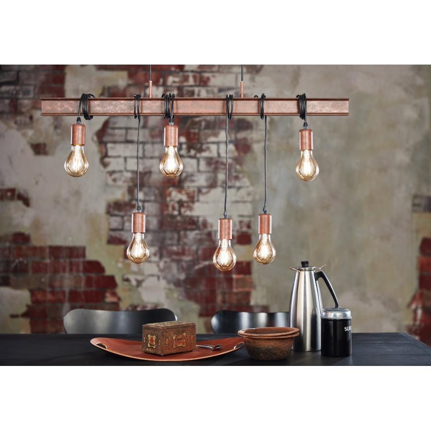 Eglo - Hanglamp aan koord TOWNSHEND 6xE27/60W/230V