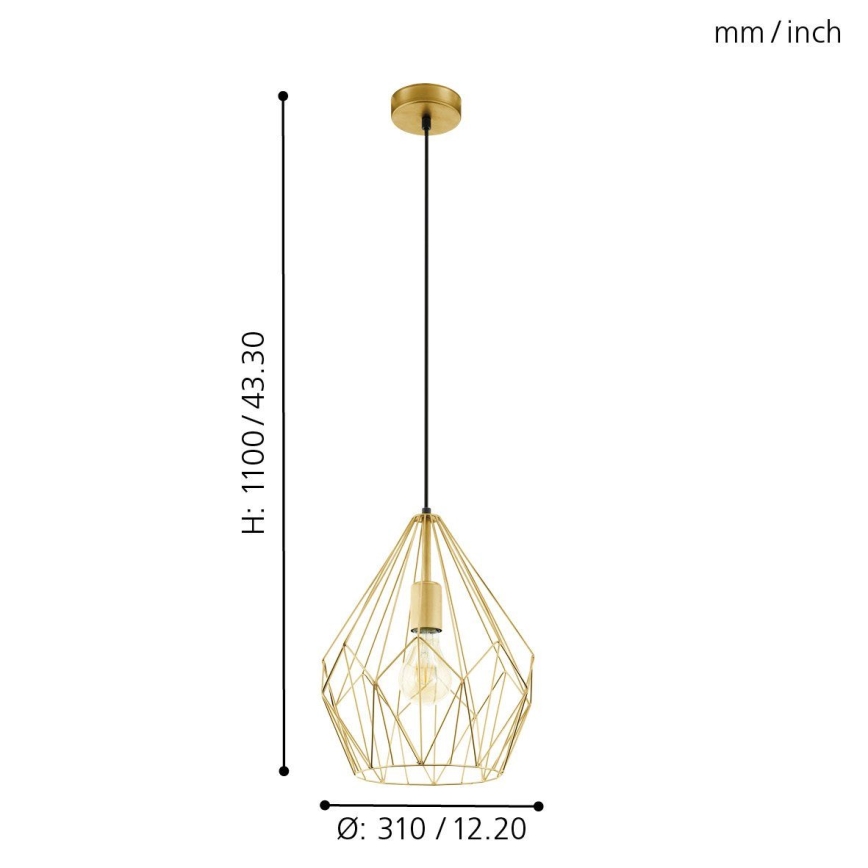 Eglo - Hanglamp 1xE27/60W/230V