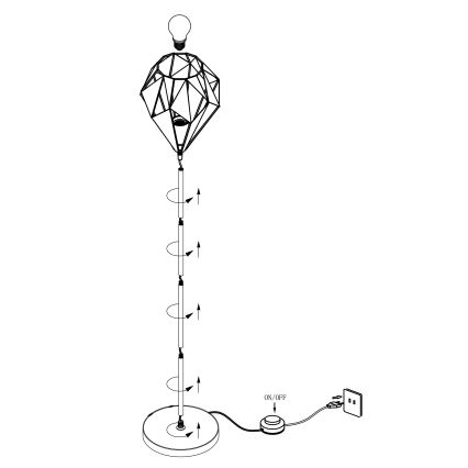 Eglo - Lampadaire 1xE27/60W/230V