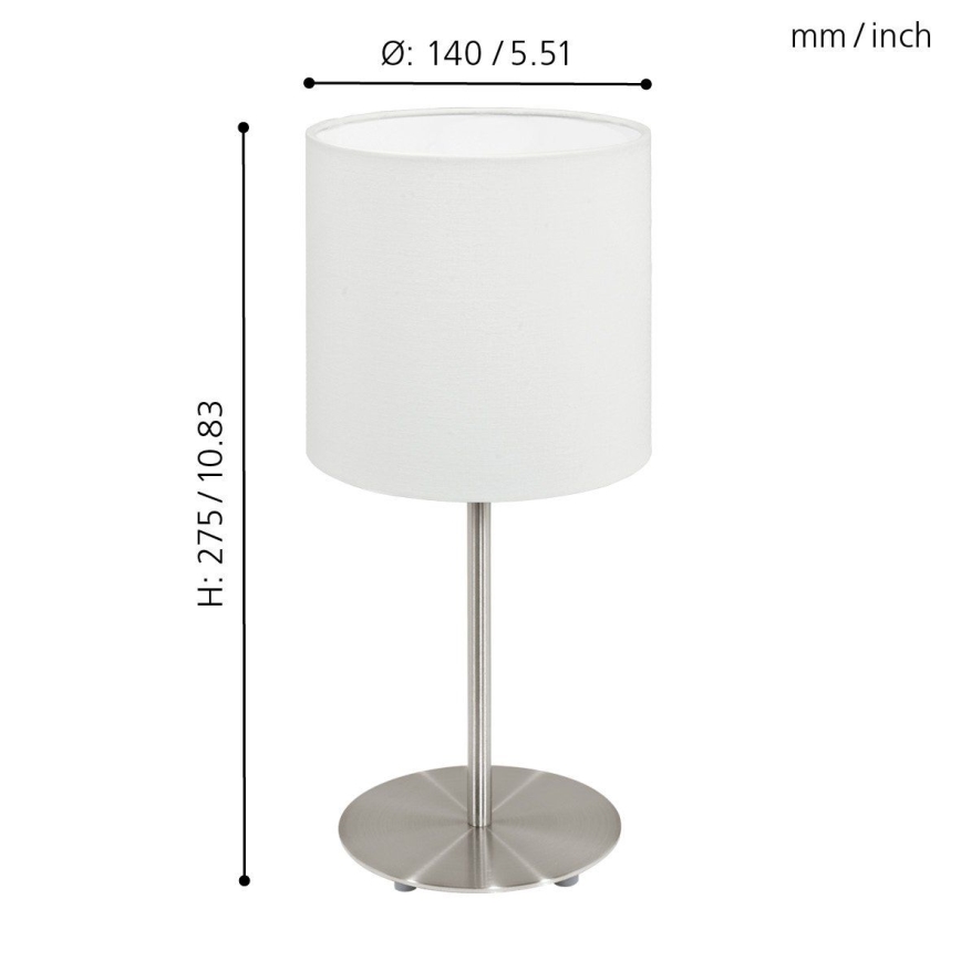 Eglo 54744 - Lampe de table ANADIA 1xE14/40W/230V blanc/chrome mat