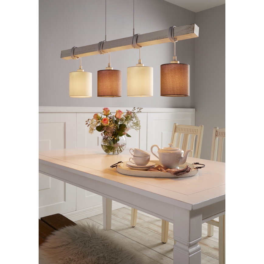 Eglo 55206 - Hanglamp aan een koord TOWNSHEND 4xE27/60W/230V