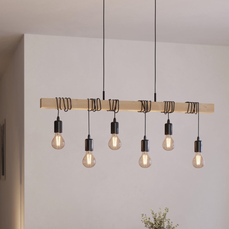 Eglo 55242 - Hanglamp aan een koord TOWNSHEND 6xE27/60W/230V