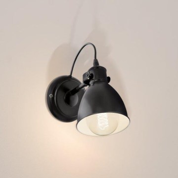 Eglo 55261 - Wandlamp PRIDDY 1xE27/40W/230V zwart