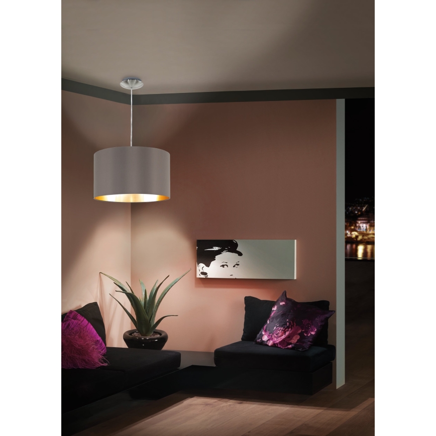 Eglo 55269 - Hanglamp aan een koord MASERLO 1xE27/60W/230V bruin
