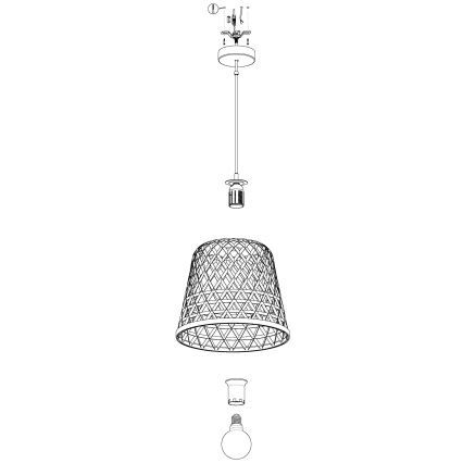 Eglo 55696 - Hanglamp met kabel KIRKCOLM 1xE27/60W/230V beige