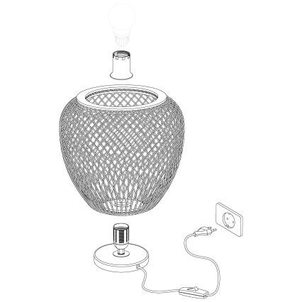 Eglo 55699 - Lampe de table DEMBLEBY 1xE27/40W/230V beige