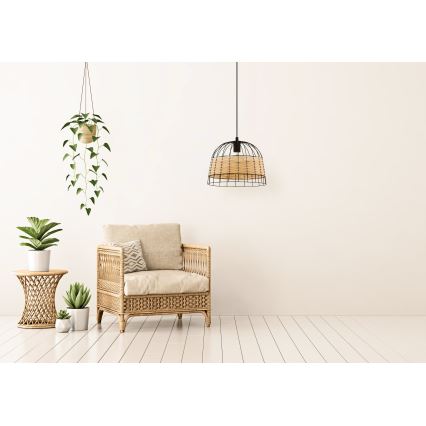 Eglo 55709 - Suspension filaire ANWICK 1xE27/40W/230V rotin