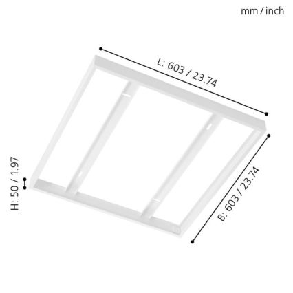 Eglo - Cadre pour panneau de plafond 603x603mm