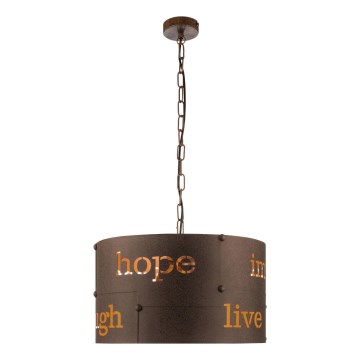 Eglo 62331 - Suspension chaîne COLDINGHAM PRO 3xE27/60W/230V marron