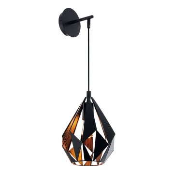 Eglo 62836 - Wandlamp CARLTON PRO 1xE27/60W/230V zwart