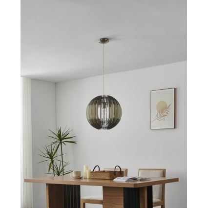 Eglo 63256 - Hanglamp OLMERO PRO met snoer 1x E27/60W/230V Ø 40 cm grijs/wit
