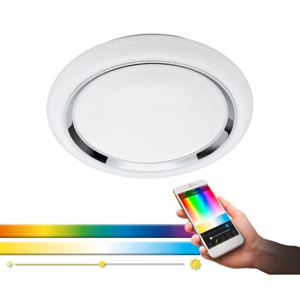 Eglo 64529 - Plafonier RGBW à intensité variable CAPASSO-C LED/17W/230V blanc