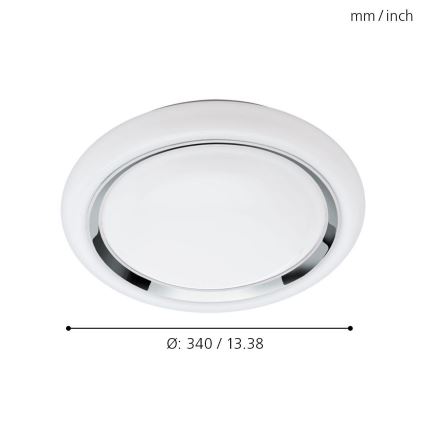Eglo 64529 - Plafonier RGBW à intensité variable CAPASSO-C LED/17W/230V blanc
