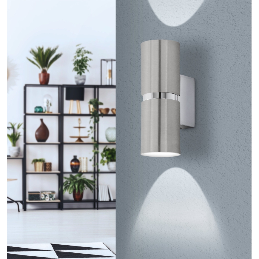 Eglo 64794 - LED wand verlichting PASSA PRO 2xGU10/3,3W/230V 3000K mat chroom