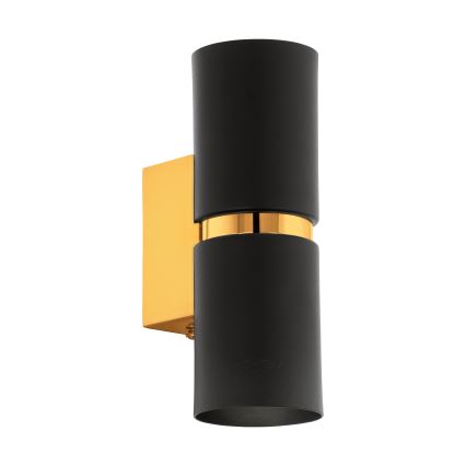 Eglo 64795 - Applique murale LED PASSA PRO 2xGU10/3,3W/230V 3000K noir/doré