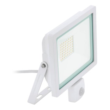 Eglo 64877 - Projecteur avec détecteur FILETTI LED/50W/230V 3000K IP44 blanc