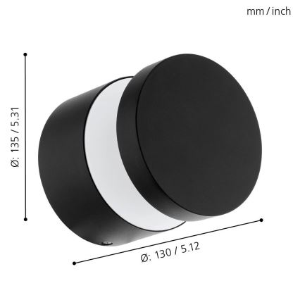 Eglo 65038 - Applique murale d'extérieur MELZO PRO LED/11W/230V 3000K IP44, noire