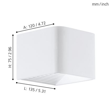Eglo 65043 - Applique murale extérieure DONINNI PRO LED/5W/230V IP44 blanc