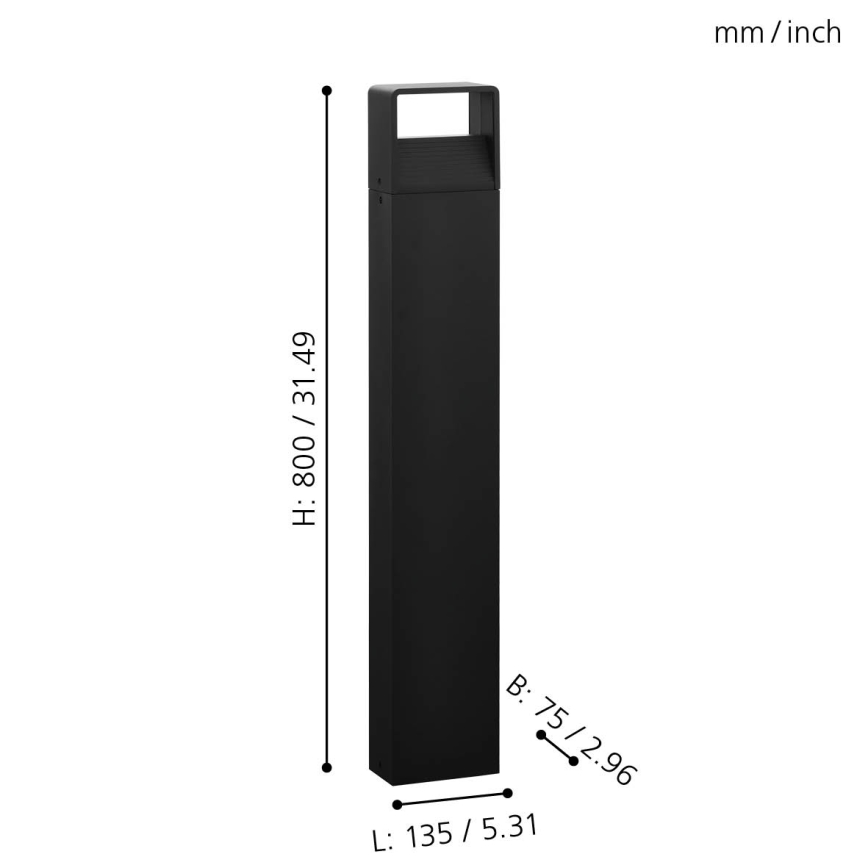 Eglo 65082 - LED Buitenlamp DONINNI PRO LED/5W/230V 3000K 40 cm IP44 antraciet
