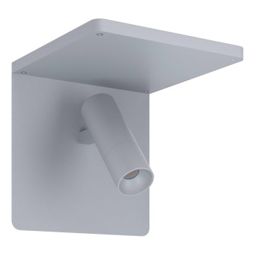 Eglo 67564 - LED Wand licht met plank CIGLIE LED/8,1W/230V grijs