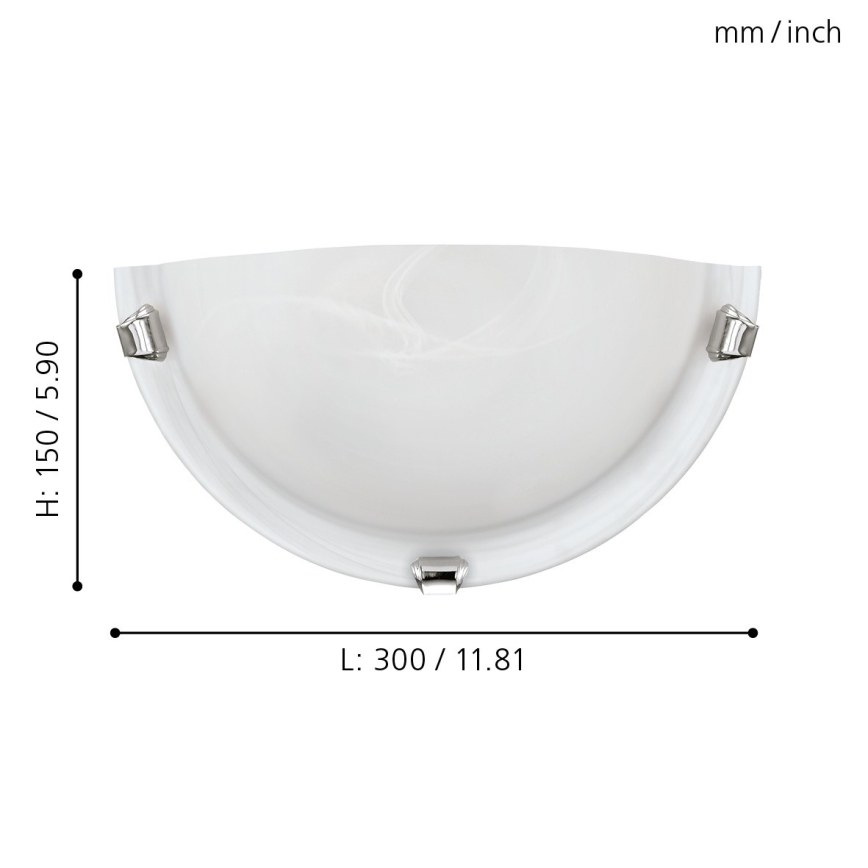 Eglo - Applique murale 1xE27/60W/230V en verre d'albâtre