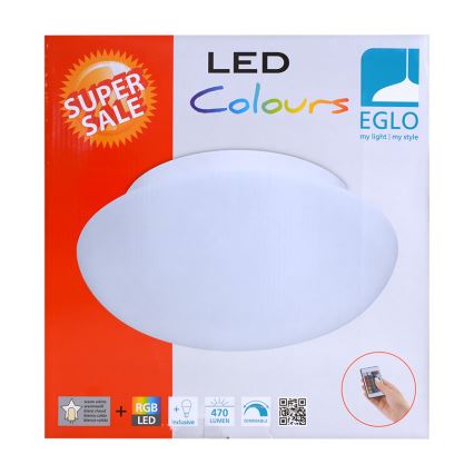 Eglo 75351 - Plafonnier LED RGB à intensité variable ELLA-C 1xE27/7,5W/230V + télécommande