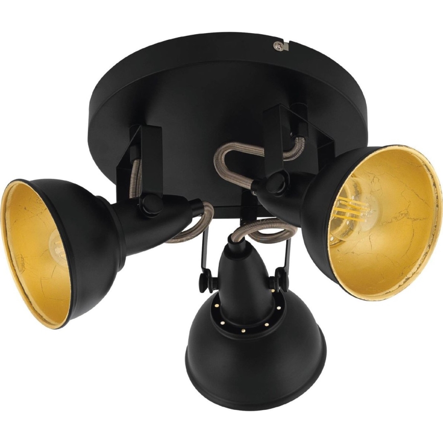 Eglo 75514 - Spot THORNTON 3xE14/28W/230V noir/doré